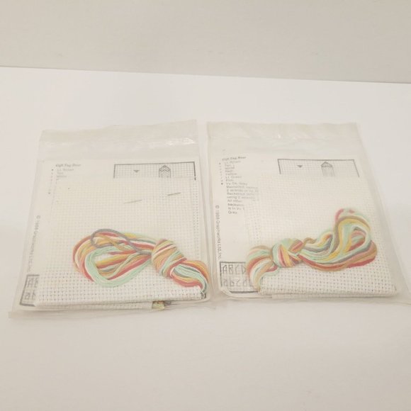 2 NIP Mini Motif Christmas Holiday Cross Stitch Kits Teddy Bears Gift Tags - Picture 4 of 5